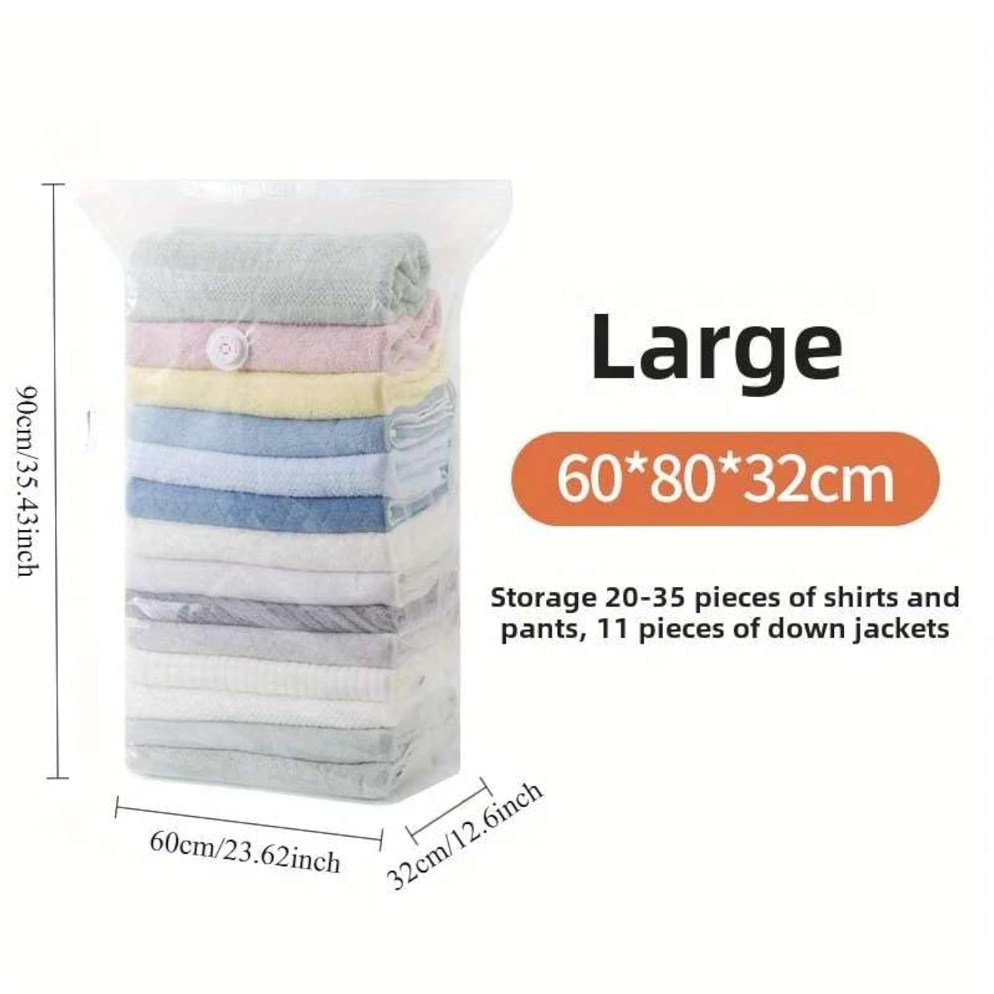 5 Pack Vacuum Storage Bags for Clothes and Quilts